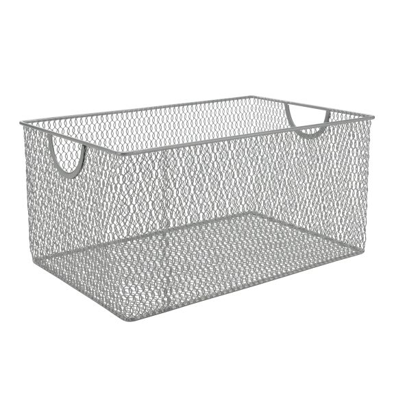 1100 - Wire Mesh Bin Silver 10 X 6.5 x 4.5 In.