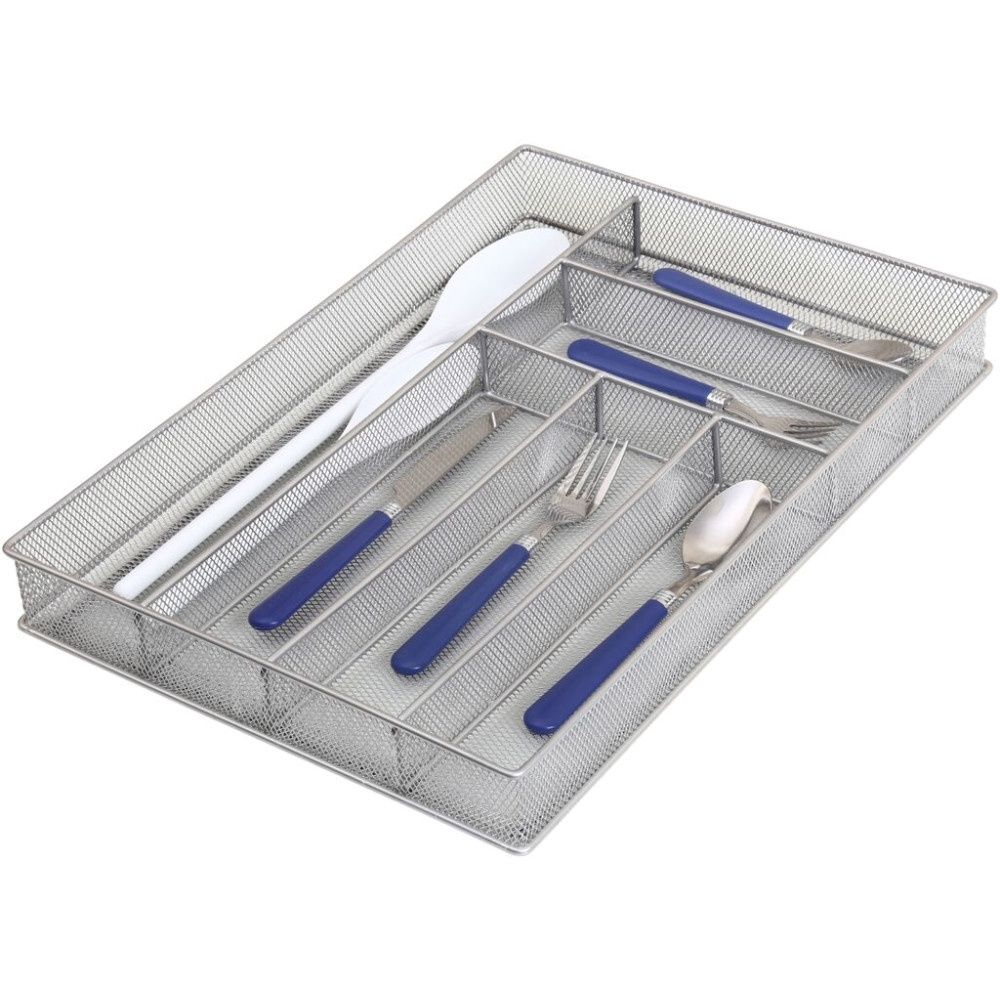 1132 - Cutlery Tray-Mesh-Large-Silver