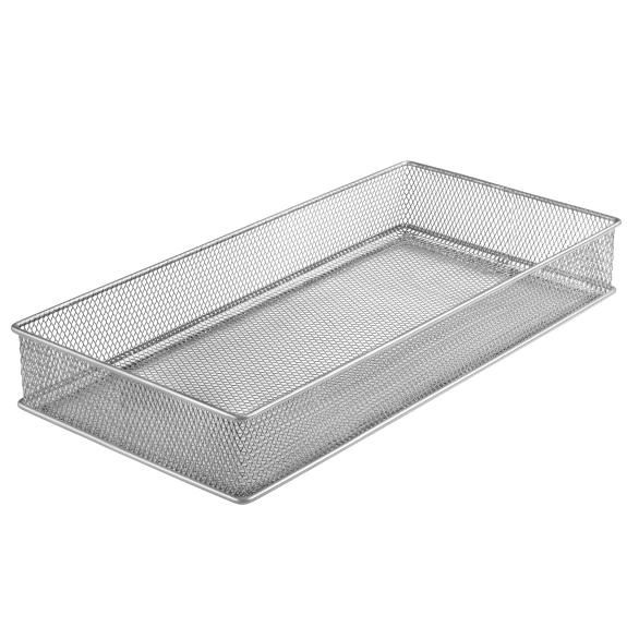 1591 - Mesh organize basket 12x6 inch silver