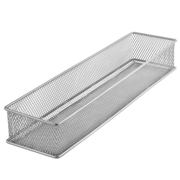 1592 - Mesh organize basket 12x3 Inch silver