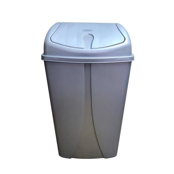 1661 - Plastic Swing Trash Bin 25 Liter, Grey