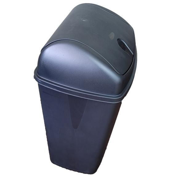 1660 - Plastic Swing Trash Bin 10 Liter, Black