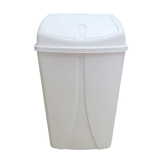 1660 - Plastic Swing Trash Bin 10 Liter, White