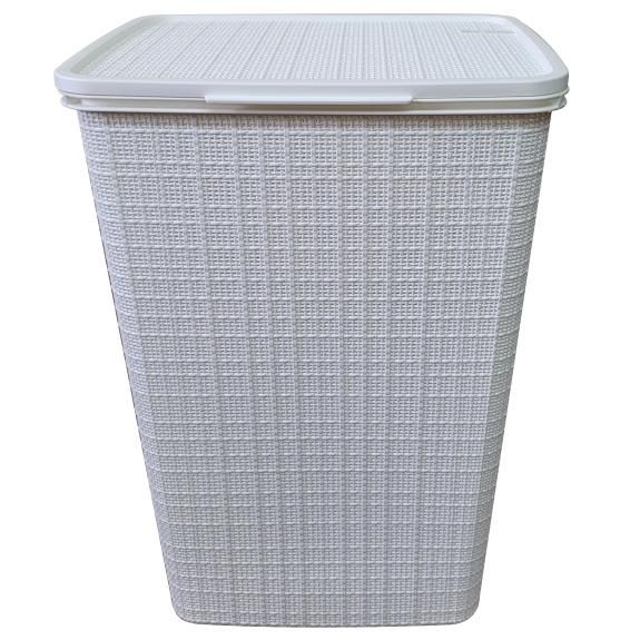1663 - Plastic Laundry Basket, White