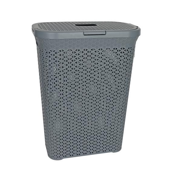 1664 - Slim Plastic Laundry Basket,Grey