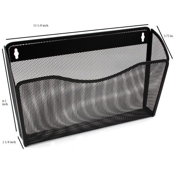 2445 - Single Pocket Wall File Mesh Black