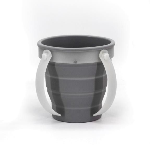 K1224-334-Collapsible Plastic Wash Cup and Basin grey