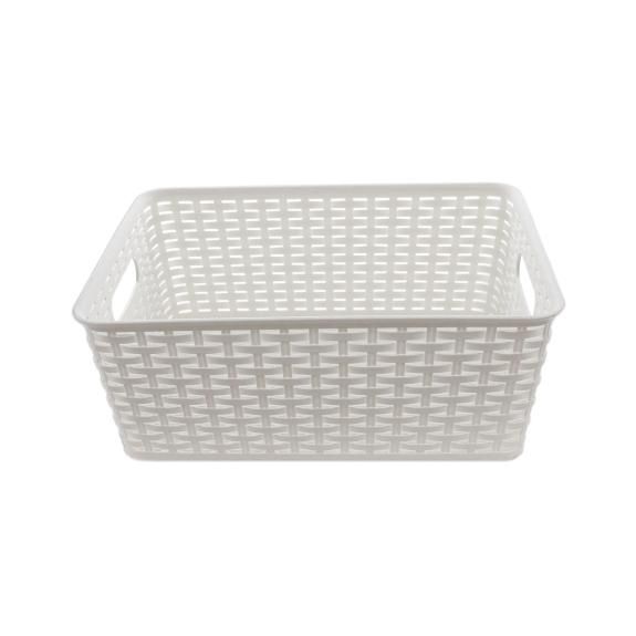 ba413white - Rattan Basket Small White