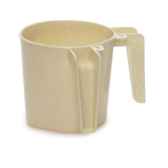 ba156bwd - Plastic Square Small Wash Cup Beige with dots