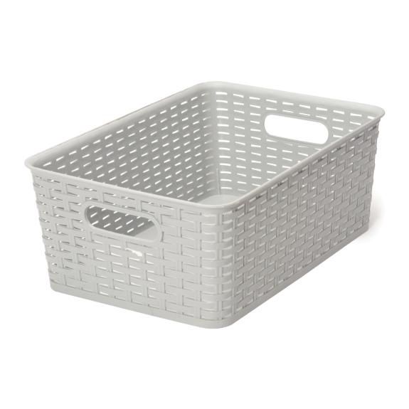 ba425grey - Rattan Basket Medium Grey