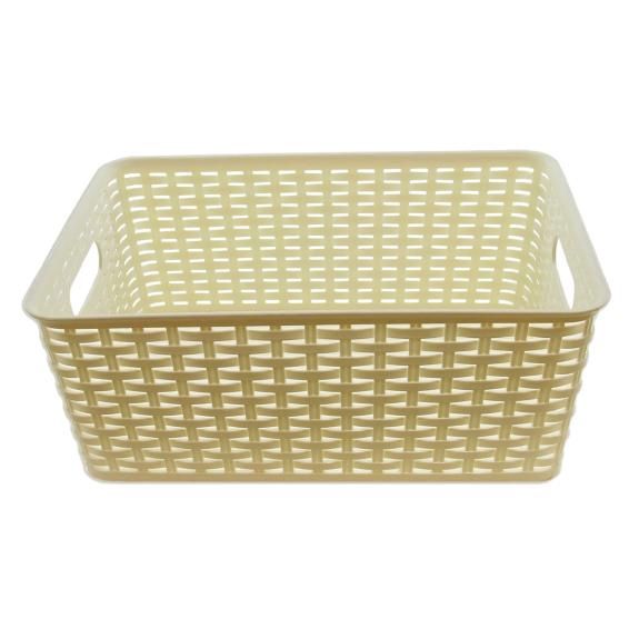 ba425white - Rattan Basket Medium White