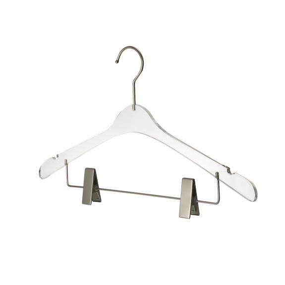 4116 - Quality Acrylic Hanger with Clips, Baby, Silver