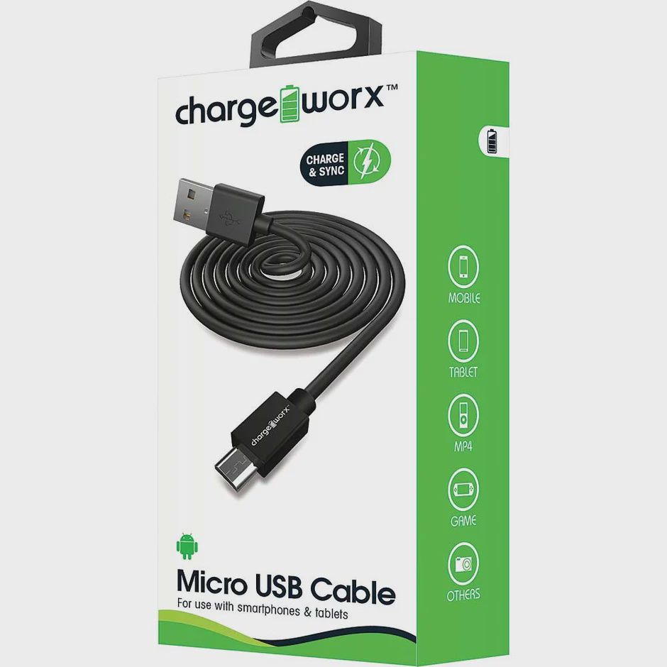 CHA-CX4604BK - Sync &amp; Charge Cable Micro USB 3ft Black