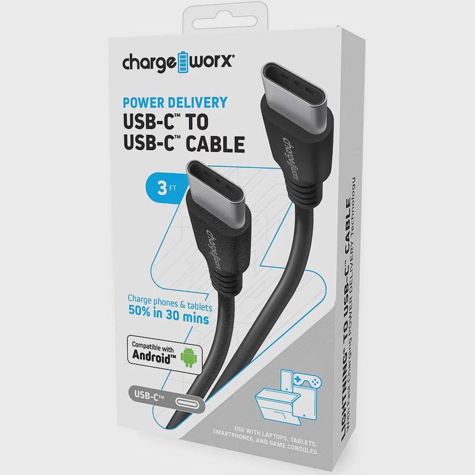 CHA-CX4639BK - PD 3ft USB C to C Cable 480 MBPS 60W