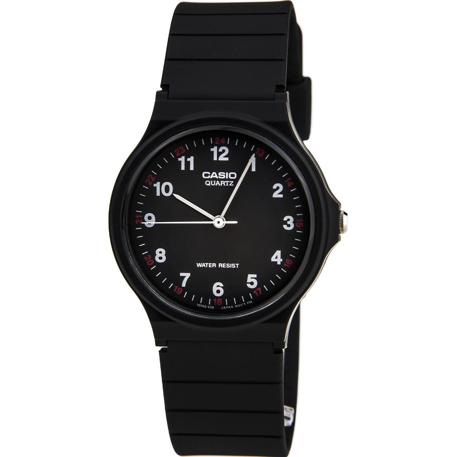CASMQ24 - Casio Classic Analog Water Resistant Watch W/ Black Resin Band