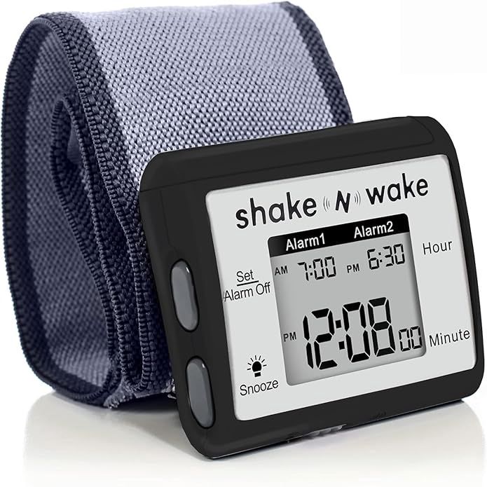 TECTPI-180BK - Shake N Wake Wristband Alarm Clock Black