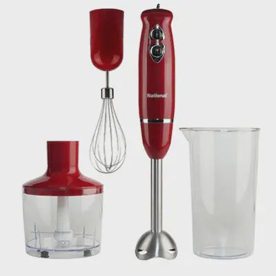 NA3104HB-RED - National 4in1 Multi-Purpose Immersion Hand Blender Red
