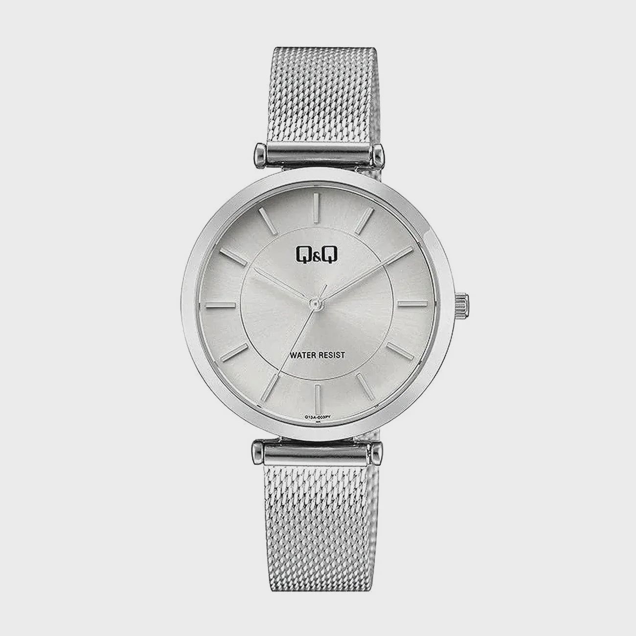 QQQ13A-003PY - Q&amp;Q Analog Silver Mesh Silver Dial Watch