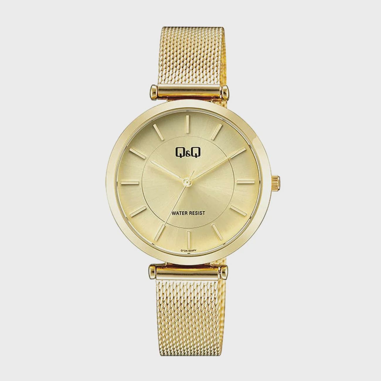 QQQ13A-004PY - Q&amp;Q Analog Gold Mesh Gold Dial Watch