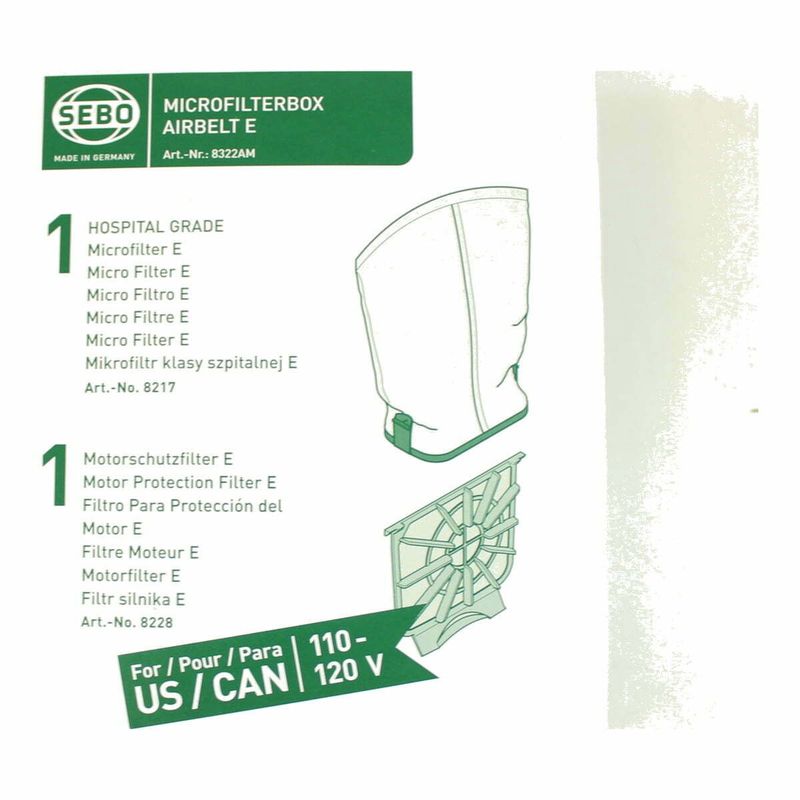 E FILTER SET F/SEBO