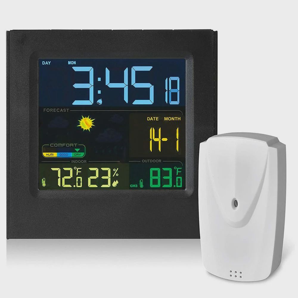 RCARCWS30A  - RCA Wireless Weather Station Alarm Clock with Full-Color Display