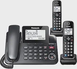 PANKXTGF892B - Panasonic DECT 6.0 Expandable Corded/ 2 Cordless Phone System with Bluetooth black