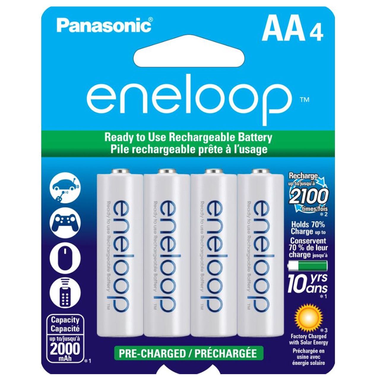 BK-3MCCA4BA - AA RECHARGEABLE BATTERY 2100 CYCLE 4PC