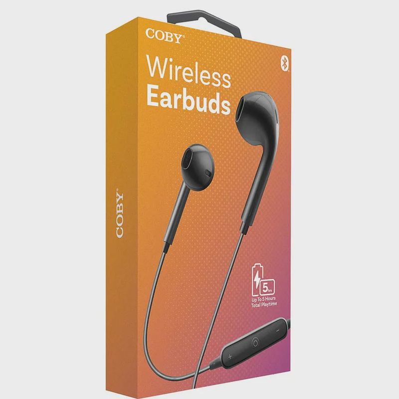 COBY-CEBT390BK - Bluetooth Iphone Style Earbuds Black