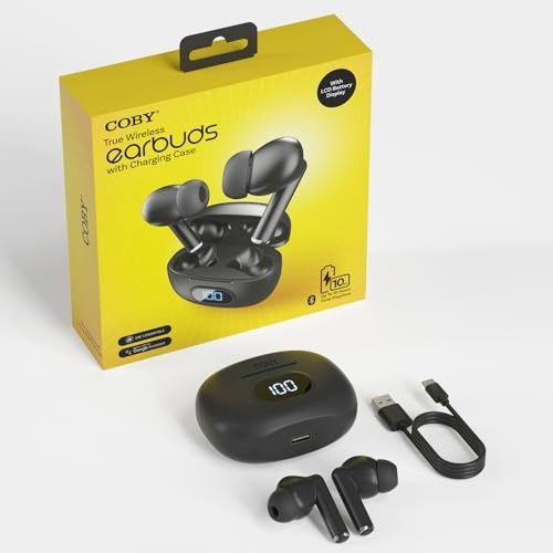 COBY-CETW526BK - Coby True Wireless Earbuds w LCD Indicator  Black