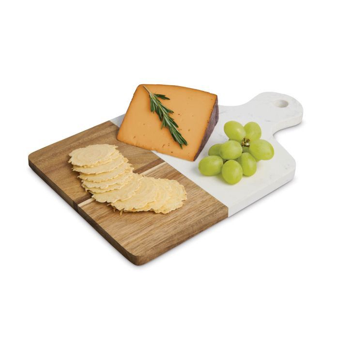 22187 - Rec Marble &amp; Wood Cheese Board