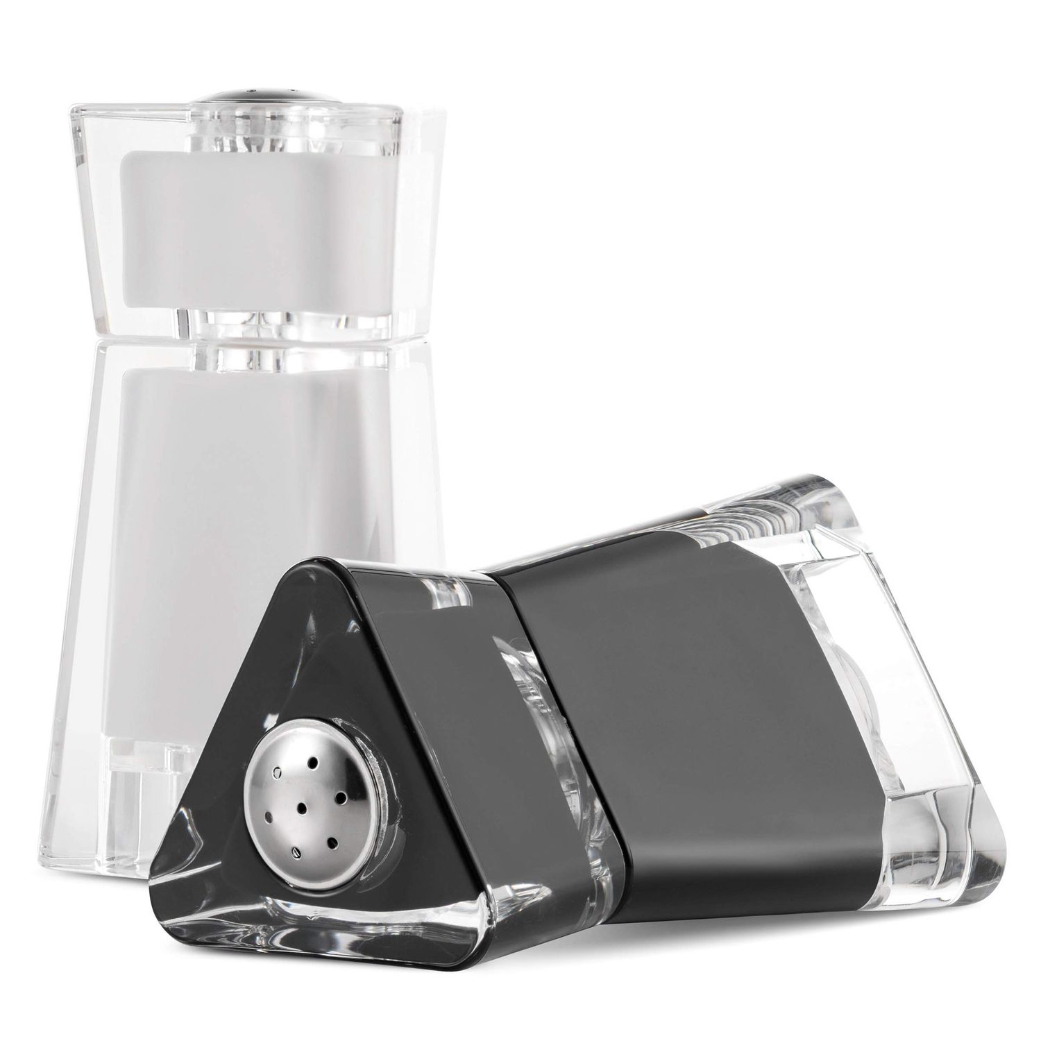 MK-ASPS-BKW - MITBAK Acrylic Black/White Salt and Pepper Shakers (2 Piece Set)