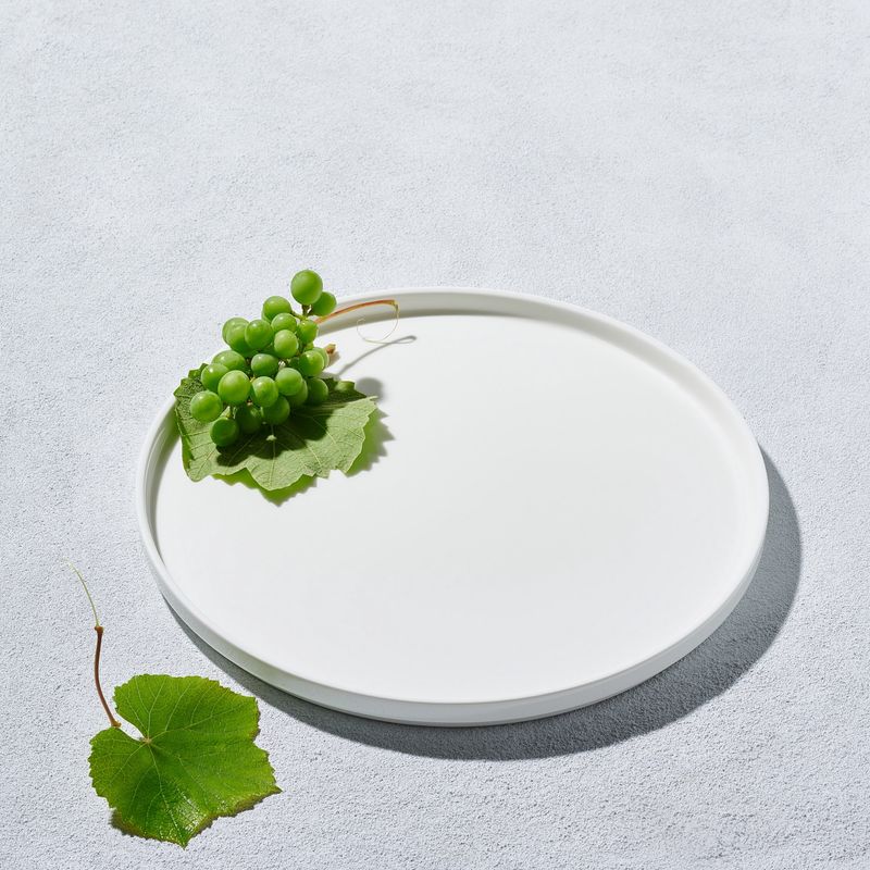 VK-00490 - Vikko - Aidan, White Stackable Bone China, Round Plate 12&quot;