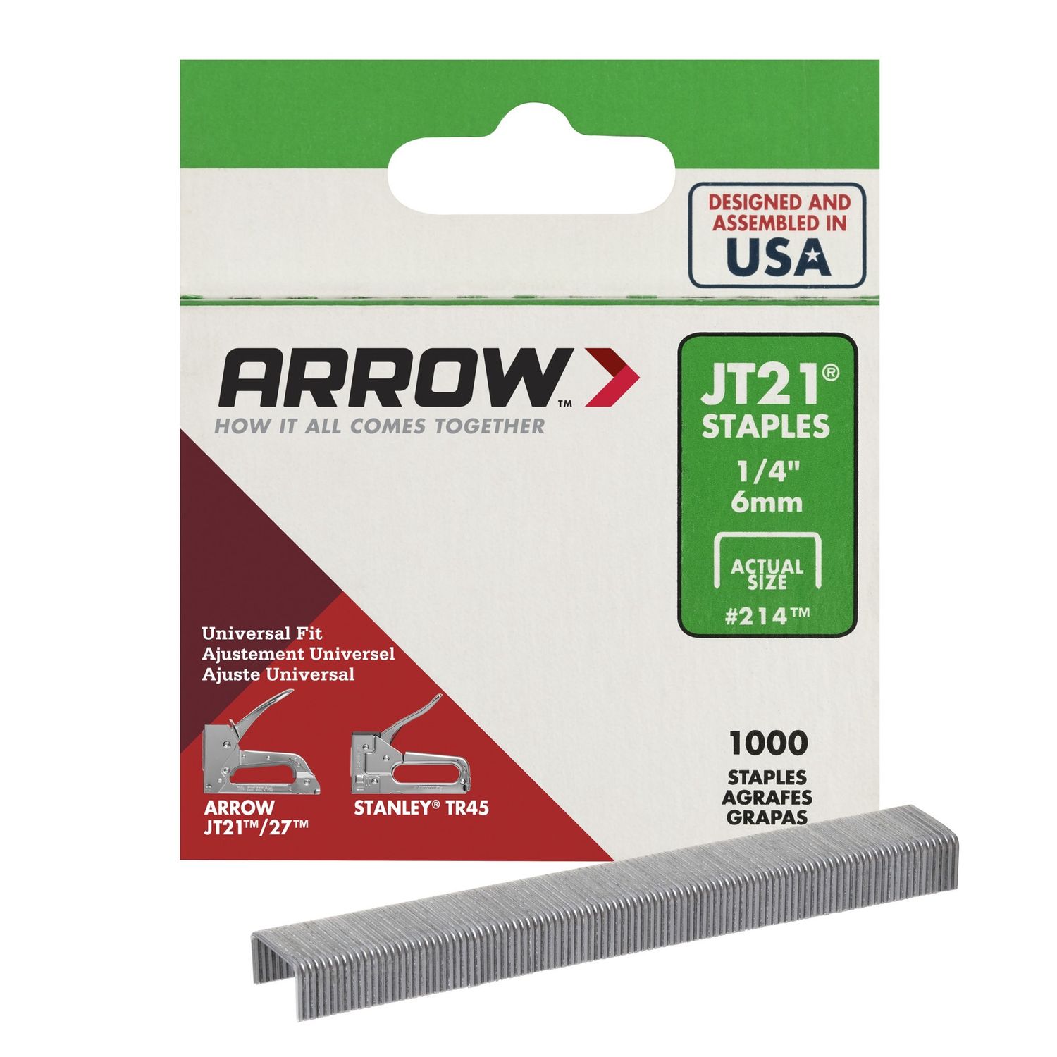 AFC-276 - ARROW STAPLES- JT21-1000 ct -3/8&quot; #276
