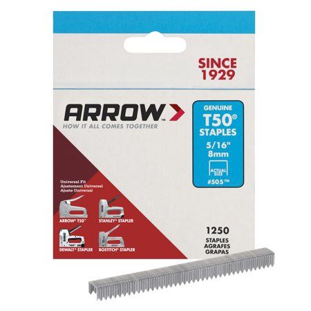 AFC-50524 - ARROW STAPLES- T50- 1250 ct -5/16&quot; # 505