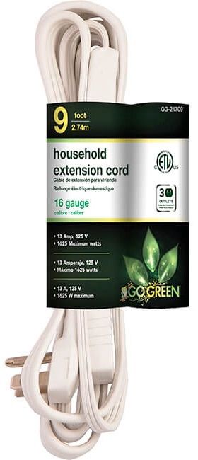 GG-24709  - EXT.CORD-16/2- WHITE 9 FT