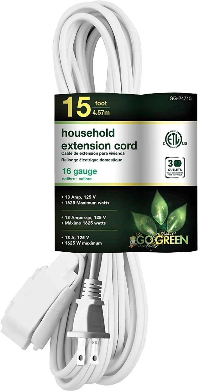 GG-24715 - EXT.CORD-16/2- WHITE 15 FT