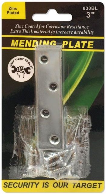 GT-830BL - MENDING PLATE-ZINC 4/PK-3&quot;