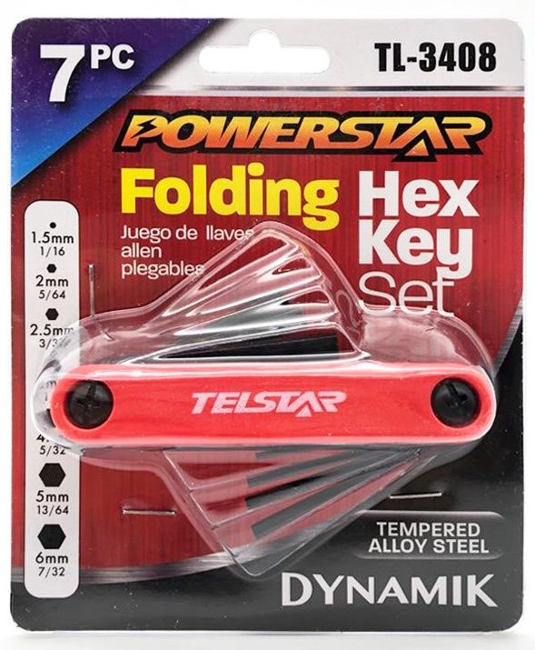 TL-3408 - HEX KEY SET-FOLDING 7 pc