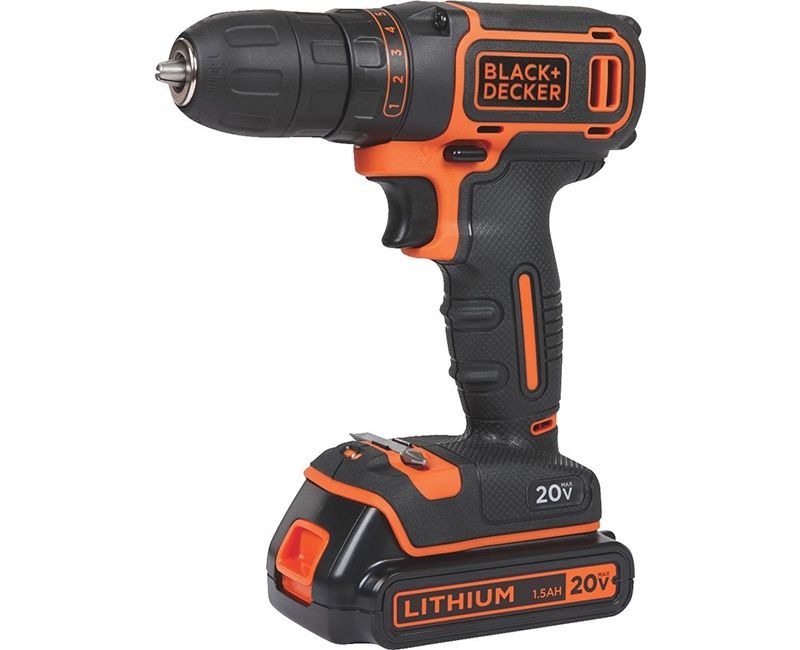 BADBDCDD120C - BLACK &amp; DECKER 20V SINGLE SPEED DRILL DRIVER LITHIUM SINGLE BATTERY