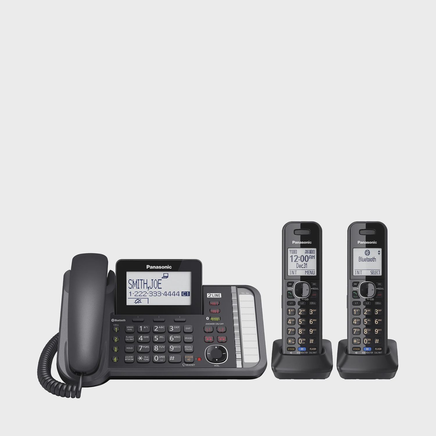 KX-TG9582B - 2-Line Corded/Cordless Phone System with 2 Handsets. Black