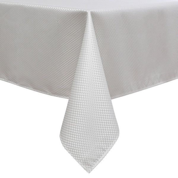 TC1394-70144 - Tablecloth Jacquard Transom White 70&quot; x 144&quot;