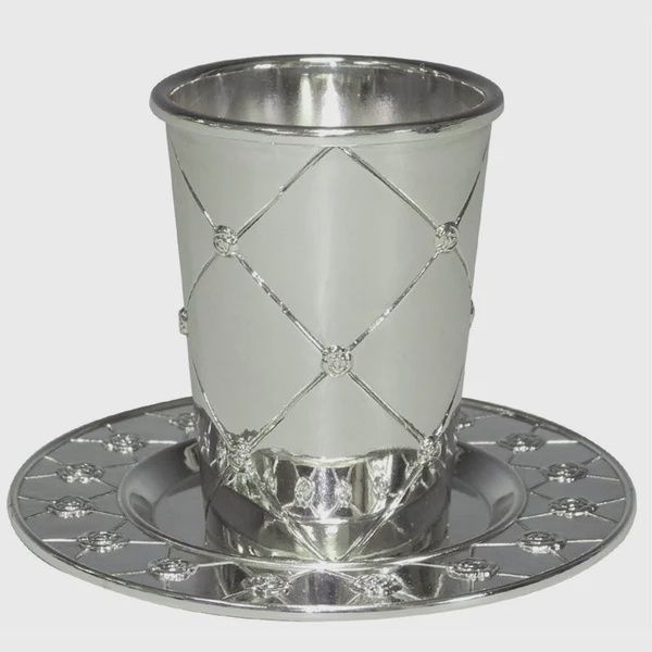 KC-CA213410B - Kiddush Cup Silver Plated W/Plate 3.5&quot;H