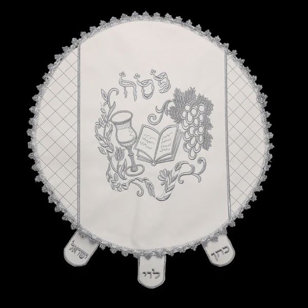 MC317 - Matzah Cover Vinyl Round With Heavy Plastic Three Pockets With Flaps 19&quot;