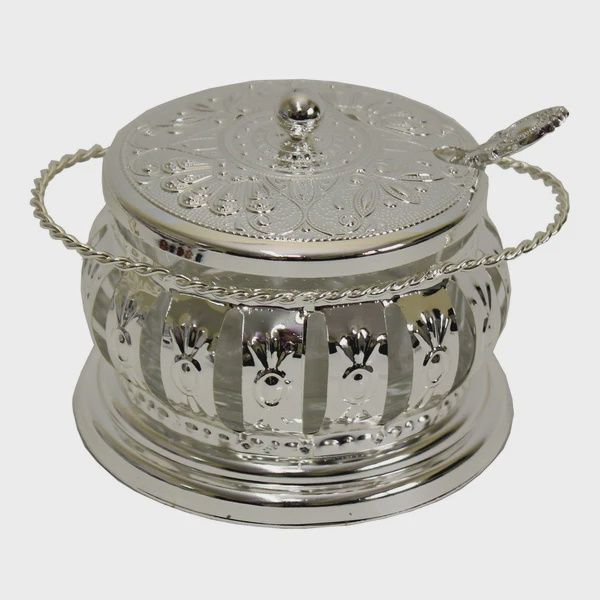 MG49111D2 - Decorative Dish Silver Plated/Glass, 3&quot;H