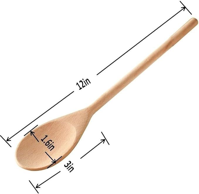 Kitchen Wooden Spoons Mixing Baking Serving Utensils Puppets 12 In