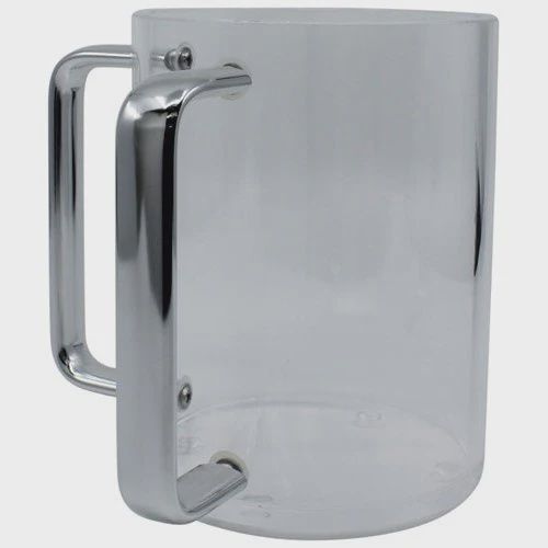 WC900 - Acrylic Wash Cup Silver Handles With Screws