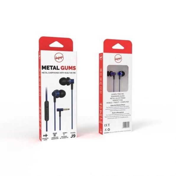 J9L -  Metal Gums Earphones Blue