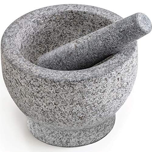 Heavy Duty Large Mortar and Pestle Set. Gray