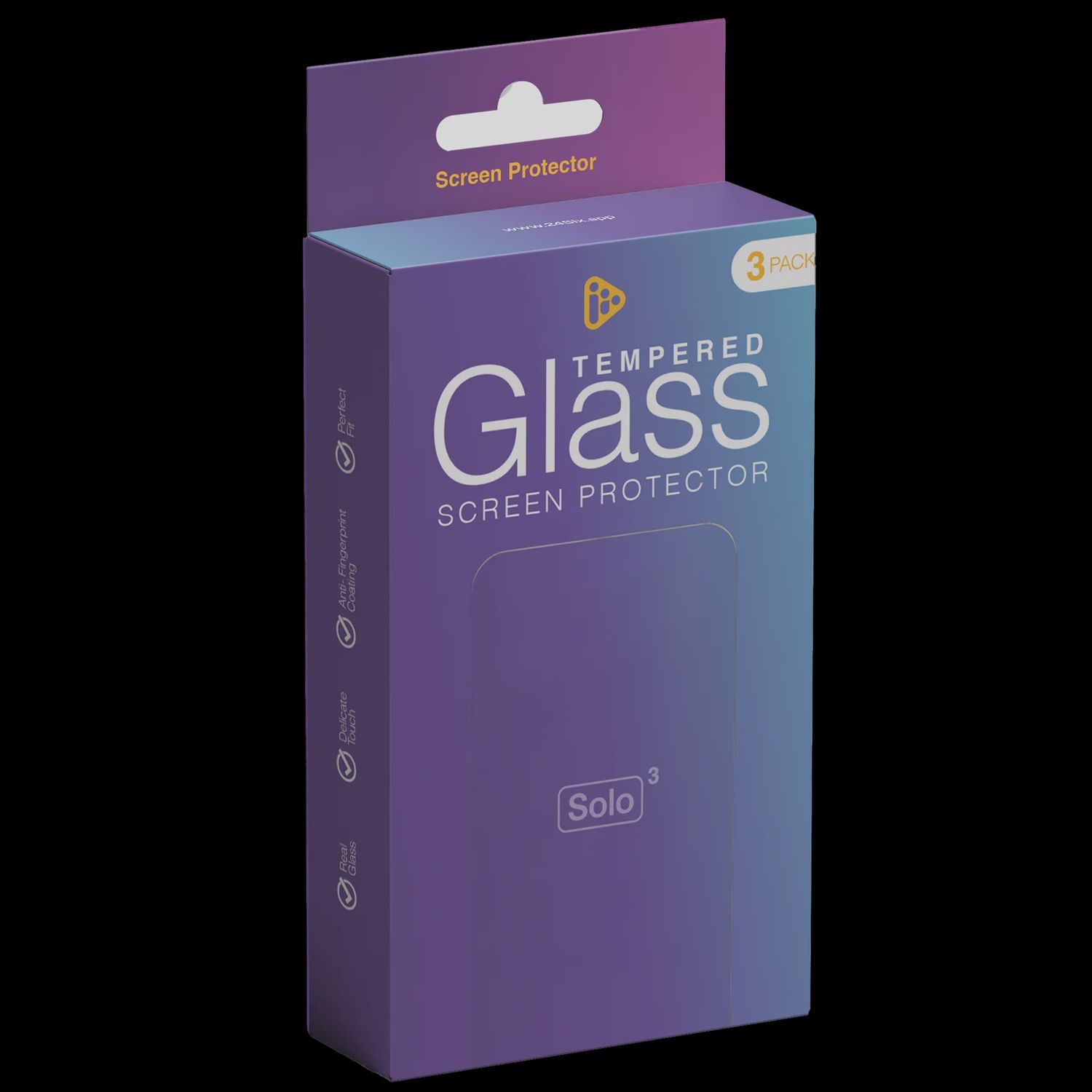 SOLO3-SCRPT-3PACK- Solo3 Tempered Glass Screen Protectors 3Pack