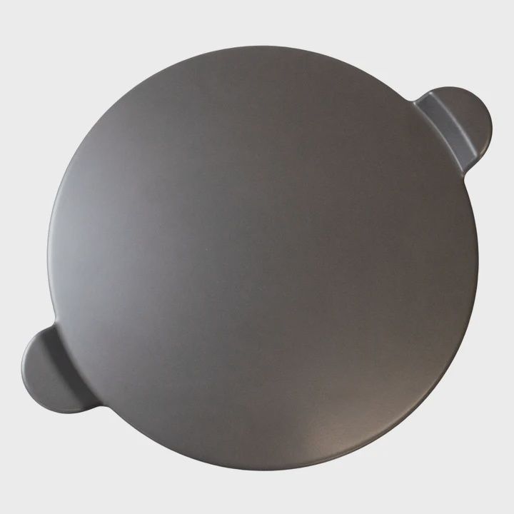 GPS13H-G-old stone round glazed cordierite pizza stone w/ handles, 13 inch grey